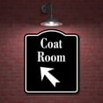 thumbnail image 2 of Coat Room 45 Degree Up Left Arrow BLACK Aluminum Composite Sign, 20"x24", 2 of 9