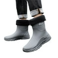 thumbnail image 3 of NOKIO Men'S Winter Rain Boots With Fleece Lining Winter Rain Boots For Men With Removable Lining Men Rain Slip Casual Shoes Short On Boots Water Ankle Outdoor Fashion Men's Casual Shoes, 3 of 5