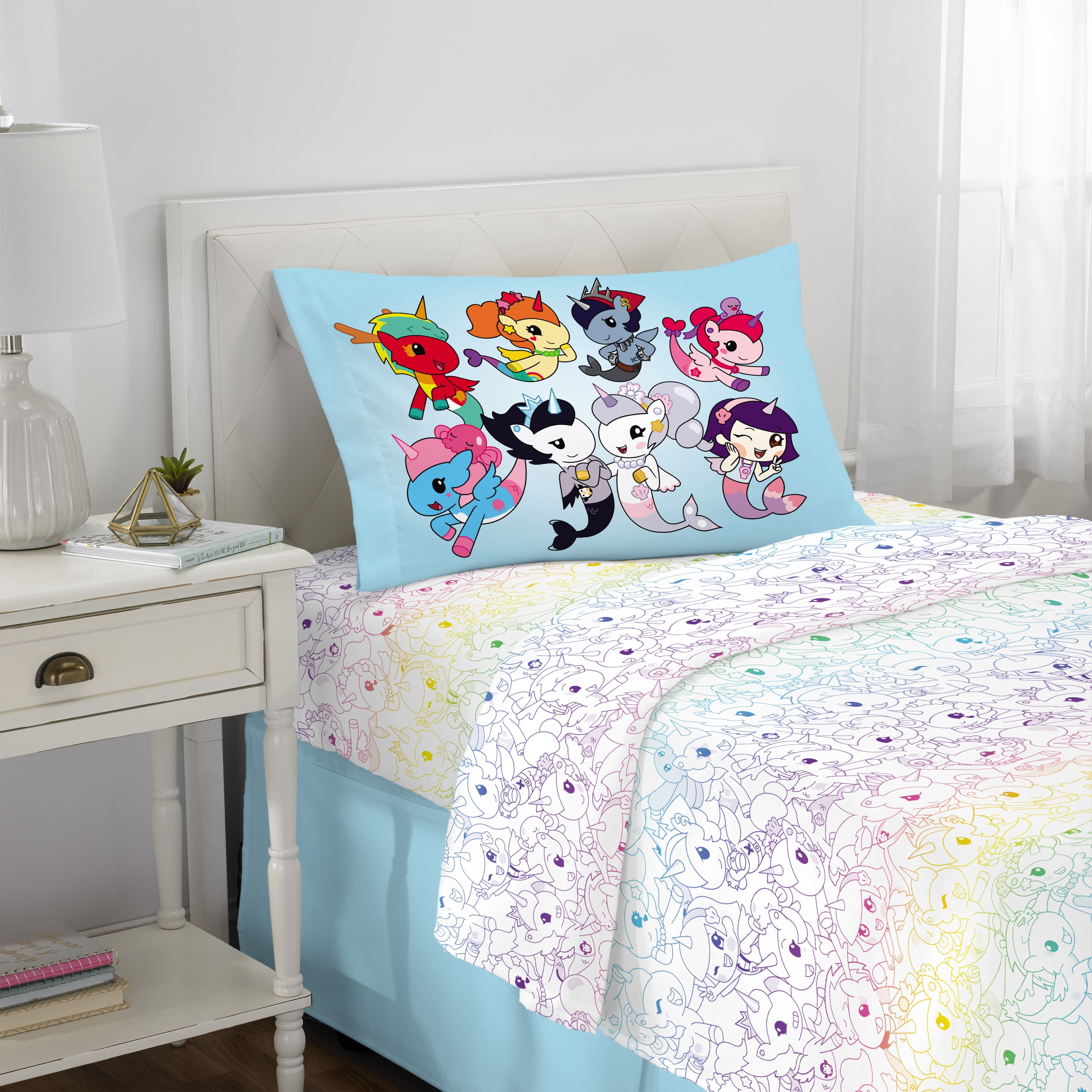 Mermicorno Starfall Kids 3 Piece Rainbow Ombre Sheet Set, Twin