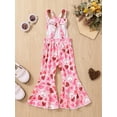 thumbnail image 4 of Arvbitana Toddler Baby Girls Valentine's Day Overalls Sleeveless Heart Printed Suspender Flared Trousers Casual Loose Cute Jumpsuit 6M-4T, 4 of 9