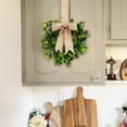 thumbnail image 3 of CoreLiving Eucalyptus Wreath Artificial Greenery Wreath for Front Door Decor Summer Wreaths for Porch Wall Window Kitchen Cabinet 1 Piece with Ribbon, 3 of 7