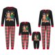 thumbnail image 1 of Pijamas navideños familiares a juego, pelele para bebé/camiseta de manga larga con estampado de árbol de Navidad y ciervos y pantalón a cuadros., 1 of 10