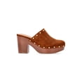 thumbnail image 2 of Time and Tru Women's Faux Suede Studded Clogs with Block Heels, 2 of 7