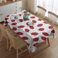 thumbnail image 2 of Strawberry Plants Fruit Dot White Pattern Rectangle Tablecloth 60"x84",Waterproof Polyester Rectangle Table Cloth, Wipeable Spillproof Polyester Tablecloth for Dining, Camping, Indoor and Outdoor, 2 of 5