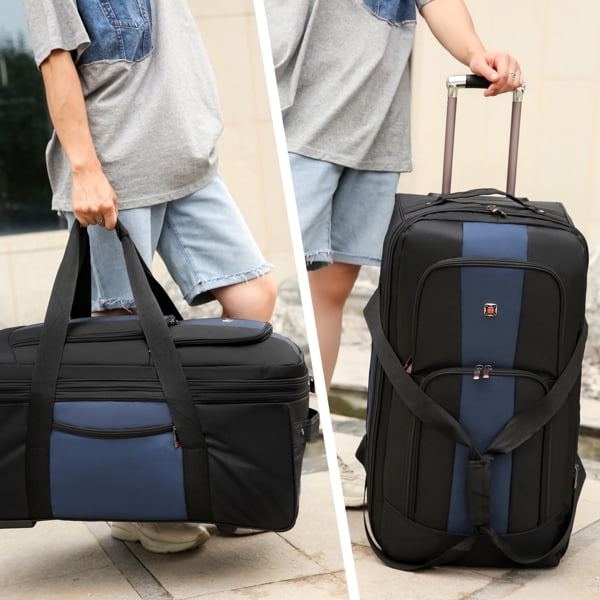 Protege 30 In Rolling Drop-Bottom Duffel Bag for Travel, Black and Grey -  Walmart.com