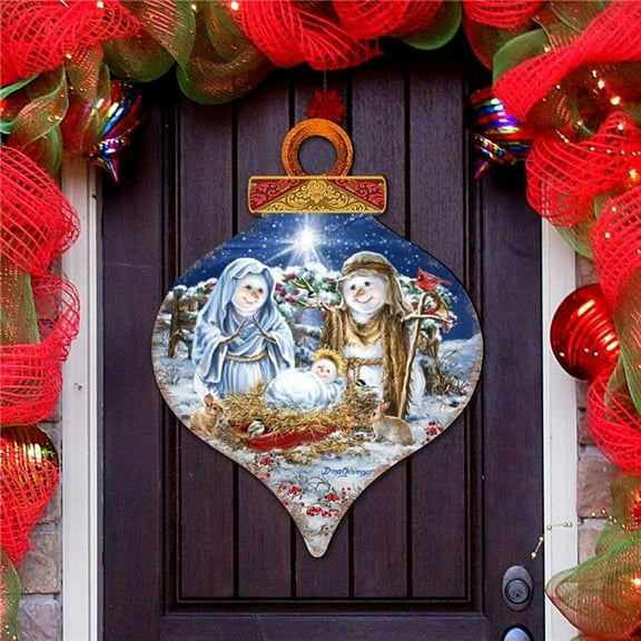 5 x 5.5 in. Snow Family Nativity Door Decor