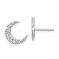 thumbnail image 3 of Auriga Fine Jewelry 925 Sterling Silver Rhodium-plated CZ Star and Moon Post Stud Earrings for Women, 3 of 6