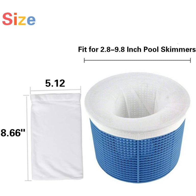 30-Pack Pool Skimmer Saver Socks – Elastic Replacement Filter Baskets (White, 8.5x5.1 Inch)
