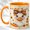 Orange, variant on Plaid Bow Duck Coffee Mug, Cute Autumn Mug, Ceramic 11 oz