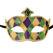 Mardi Gras Glitter Harlequin Mask, for Adults, by Way To Celebrate