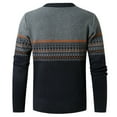 thumbnail image 7 of TFEOQRY Men's Quarter Zip Striped Sweater Long Sleeve Knitted Pullover Fall Winter Warm Sweater Khaki, 7 of 7
