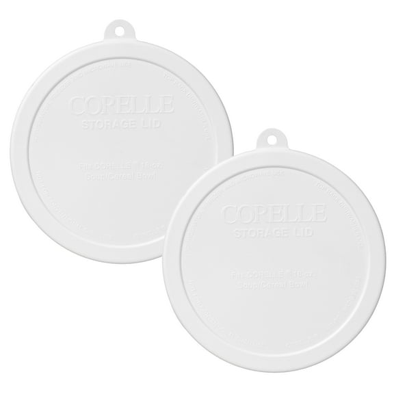 Corelle 418-PC White Plastic Storage Replacement Lid Cover (2-Pack)