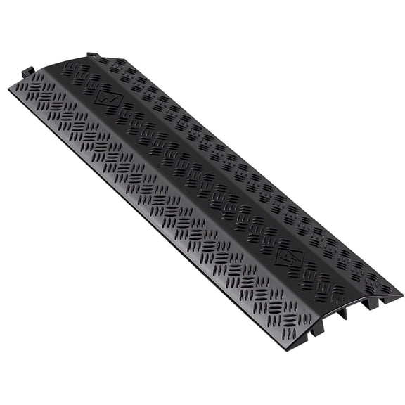 VEVOR Drop Over Cable Cover, 17,500 lbs/Axle Load Capacity, Heavy Duty Cable Hose Protector Ramp, Floor Cord Cover, for High Walking Traffic Areas, Indoor, Outdoor, Home, Office, Warehouse, 1 Pack