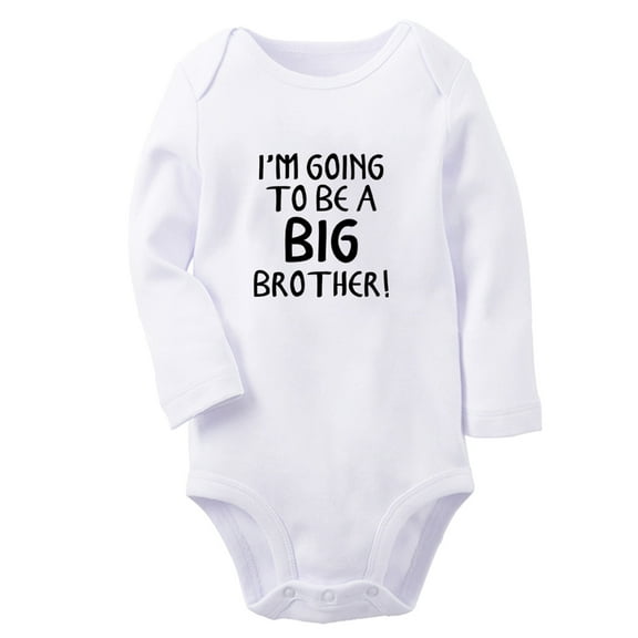I'm Going to be a Big Brother Funny Rompers, Newborn Baby Unisex Bodysuits, Infant Jumpsuits, Toddler 0-12 Months Kids Long Sleeves Oufits (White, 6-12 Months)