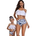 thumbnail image 1 of Girls Swimsuits Floral Leaf: 2PCS Printed Bathing Suit Beach Swimwear for Kids, 1 of 4