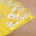 thumbnail image 5 of D-GROEE Folding Fan, Cloth Folding Hand Fan, For Cooling, Performances, Decorations, Gifts, Vintage Style Exquisite Pattern Folding Fan Photography Prop, 5 of 6