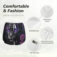 thumbnail image 4 of Daiia Purple-Eyed Floral Leopard Pattern Women's 2 in 1 Running Shorts - Lightweight Athletic Workout Gym Yoga Shorts Liner with Phone Pockets-Small, 4 of 7