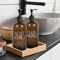 thumbnail image 2 of 2 Pack Glass Soap Dispenser, Bathroom Hand Soap Dispensers with Stainless Steel Pump, 17 Fl Oz Kitchen Hand and Dish Soap Dispenser Set, Modern Vintage Liquid Brown Soap Dispensers Bottle, 2 of 11