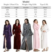 AMITOFO Plush Robes for Women Soft Warm Fleece Bathrobe Ladies Long Comfy Spa Bath Robe Housecoat
