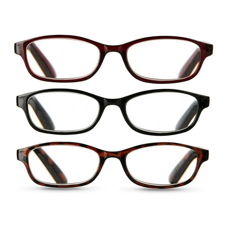 Equate 3-pack Women's Rectangular Reading Glasses Ts-2012, +3.25