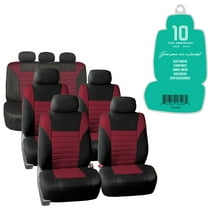 FH Group Universal Fit Car Seat Covers for SUV, VAN Sedan 3D Air Mesh -  3 Row Full Set Burgundy