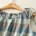 thumbnail image 5 of Fshinging Plaid Drawstring Tank Tops For Women Sleeveless Casual Shirts Loose Fit Tees Blue L, 5 of 6