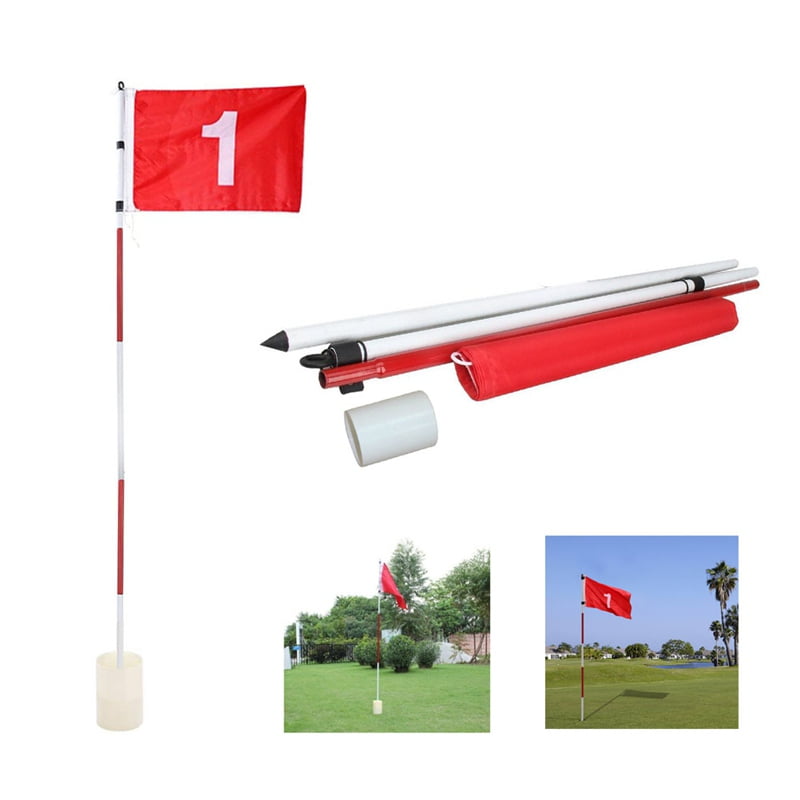 Golf flagsticks , Putting Green Flag ,Portable 5 Section Practice Golf
