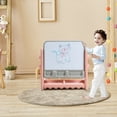 thumbnail image 5 of Gymax 2 in 1 Kids Easel Table & Chair Set Adjustable Art Painting Board Light Pink, 5 of 10