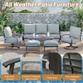 thumbnail image 5 of HOMREST Patio Furniture Sets 7 PCS Outdoor Metal Conversation Sets, 360 Degree Swivel Rocking Chairs Patio Conversation Set with Ottomans, Coffee Side Table and 3-Seat Sofa for Garden, Deck, Poolside, 5 of 9