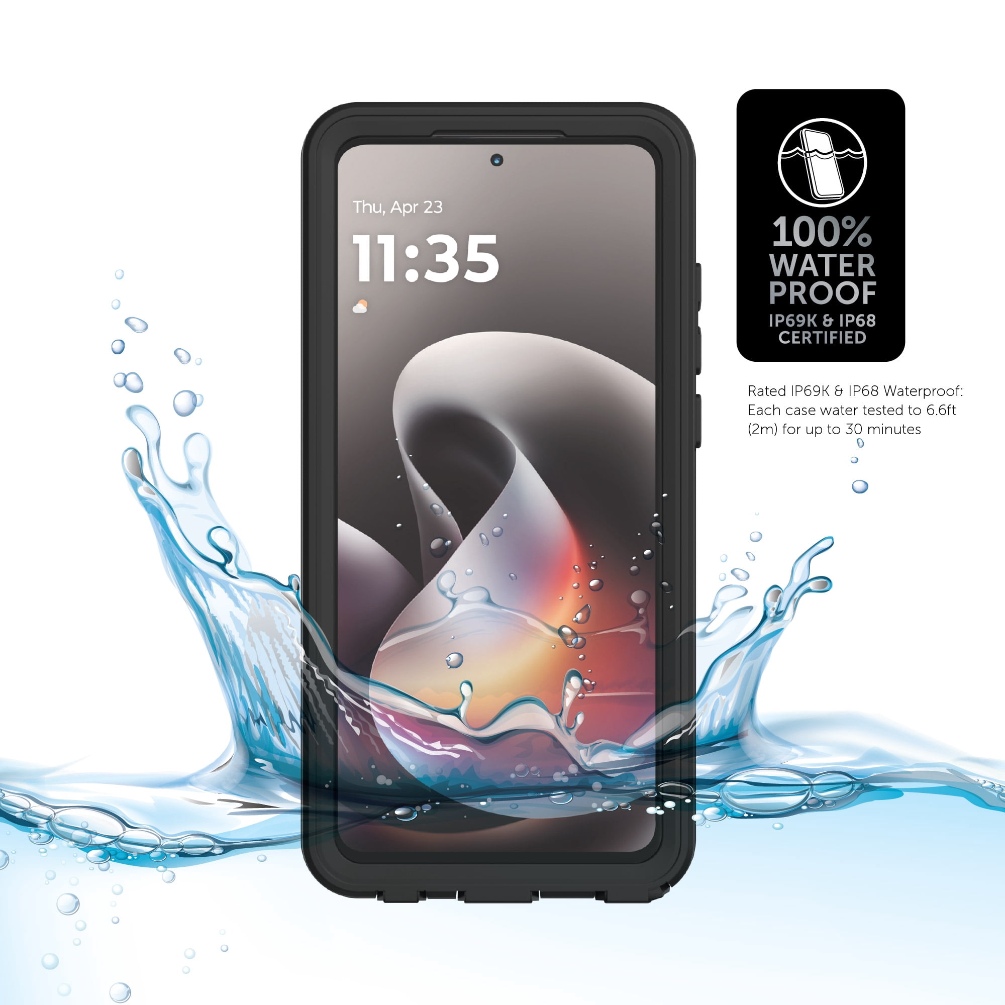 Body Glove Tidal Waterproof Phone Case for Motorola moto g STYLUS (2026 / 2025) - Clear/Black