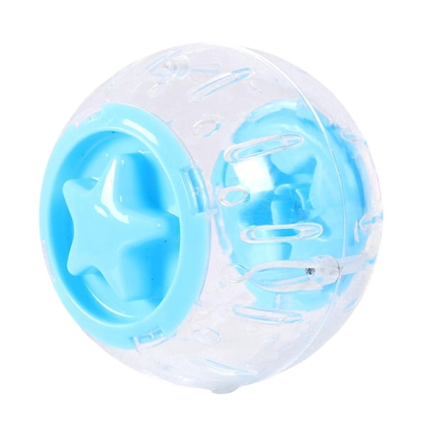 Pelota de ejercicio para hámster con rueda para correr, ventilación, actividad temporal, espacio de juego, pelota para cobayas y animales pequeños. Azul