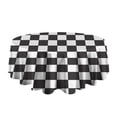 thumbnail image 5 of Black and White Checkered Pattern Round Tablecloth 60"x60",Wrinkle Wipeable Table Cloth for Kitchen Dining Room Picnic Patio Party, 5 of 6