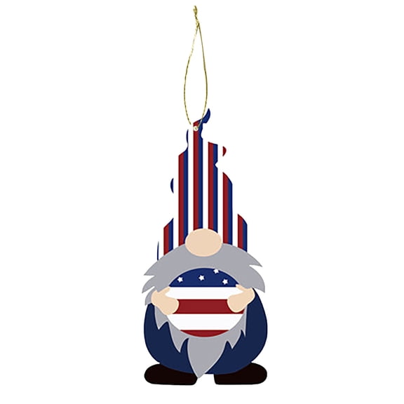 Chmadoxn Memorial Day Decorations 4th of July Gnome Ornaments Patriotic Tree Ornaments Independence Day Red White Blue Wooden Gnome Hanging Signs for Home Party Supplies