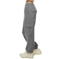 thumbnail image 5 of IROINNID Sweatpants for Women Casual High Waist Drawstring Baggy Pants With Multi-Pockets Long Pants,Dark Gray, 5 of 9