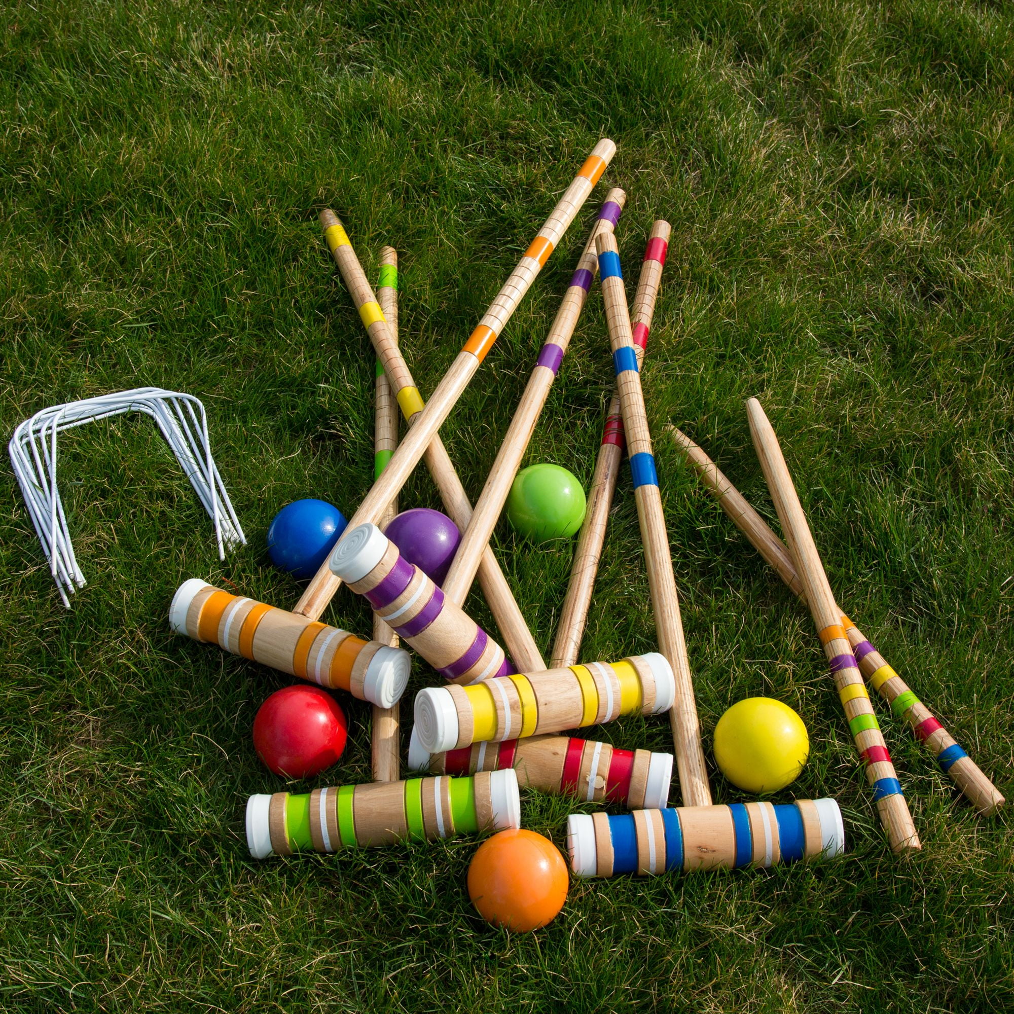 Pro 6-Player Croquet Set w/ 6 Mallets,6 Balls,Carry Bag Backyard Outdoor Game US 