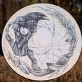 thumbnail image 3 of Shamanic Drum Tree Pattern Polyester Imitation Sheepskin Vintage Round Instrument Drum 25cm, 3 of 8