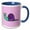 Blue/White, variant on 3drose, a Cute Smiling Girl Snail with a Bow, 11oz Two-tone Yellow Mug