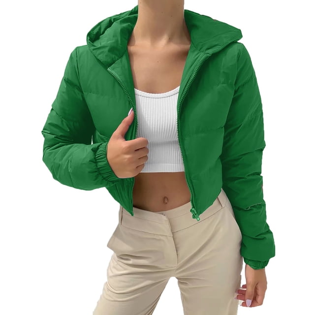 Kcodviy Women Winter Warm Thickened Long Down Coats for Women Overcoat Long Sleeve Solid Famous Jacket Color Cardigan Short Coat Long Coats for Women Jacket with Hood and Zipper