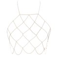 thumbnail image 2 of 3X Cadena del Cuerpo de Halterneck de la Mujer Bralette Bikini Sujetadores de Collares Estómagos (Oro), 2 of 10