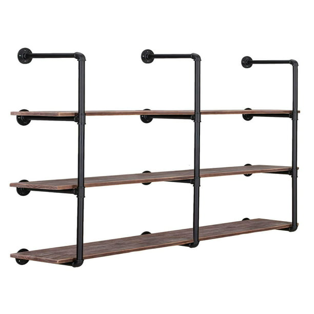 Industrial Wall Mount Iron Pipe Shelf, What Size Pipe For Shelves