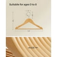 thumbnail image 5 of Perchas de madera para niños SONGMICS 20 unidades color natural y plateado, 5 of 5