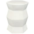 thumbnail image 3 of Sunnydaze Moderno Hexagon 17.25" Ceramic Garden Stool Side Table, White, 3 of 9
