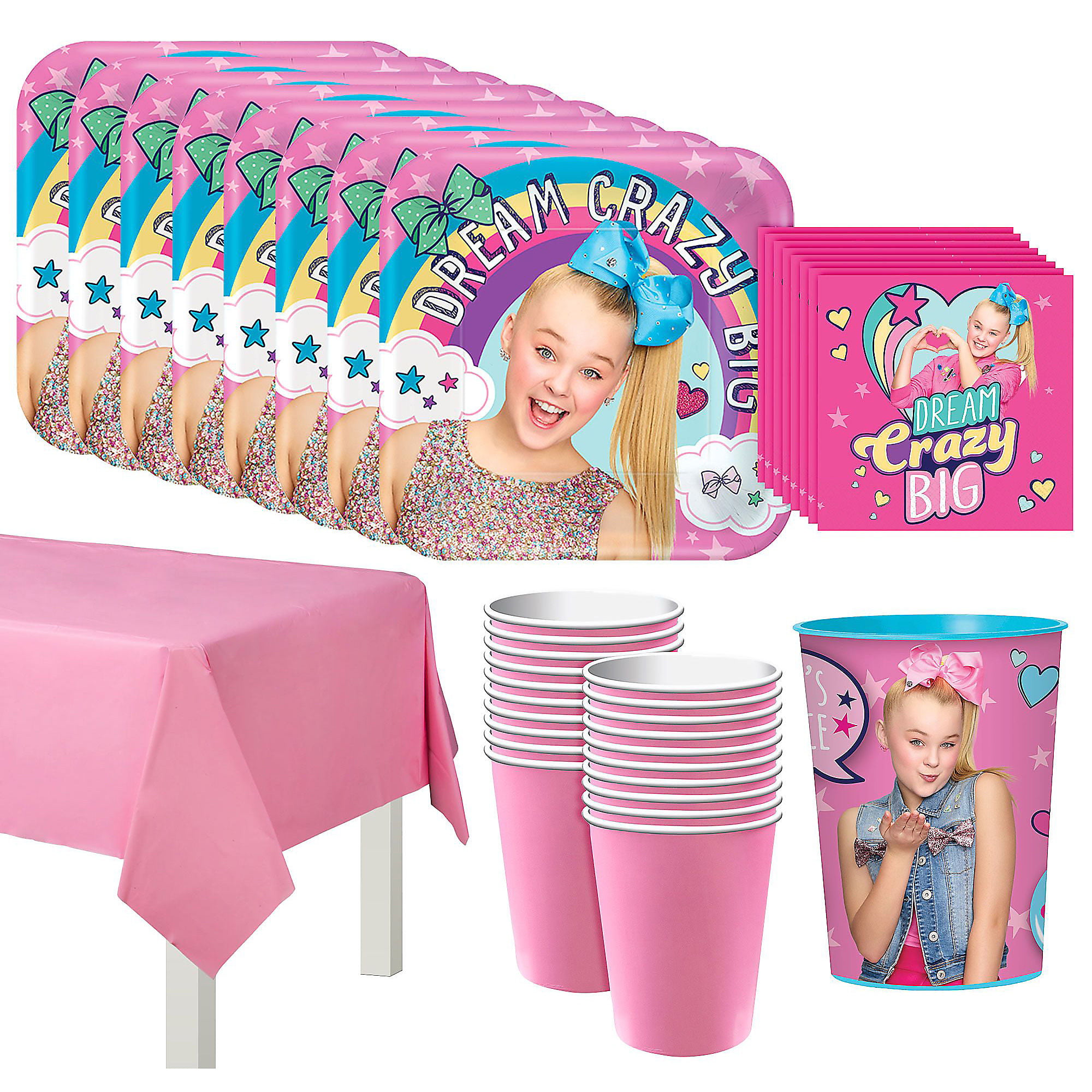 JoJo Siwa Mega Deluxe Birthday Pack For 16 Guests Kids Girls Party Set Tableware