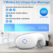 Zorpupoa Eye Massager with Heat Music Streaming Birthday Christmas Gifts for Women Eye Care Gifts for Mom Smart Eye Mask for Relaxing Eye, Reduce Eye Strain Set of 1 White Standard Type