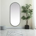 thumbnail image 3 of Elegant Decor Metal Frame Oval Mirror 30x72 Inch in Black, 3 of 12