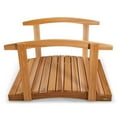 thumbnail image 3 of All Things Cedar FB48-R Garden Foot Bridge Platform with Hand Rails, Brown, 3 of 3