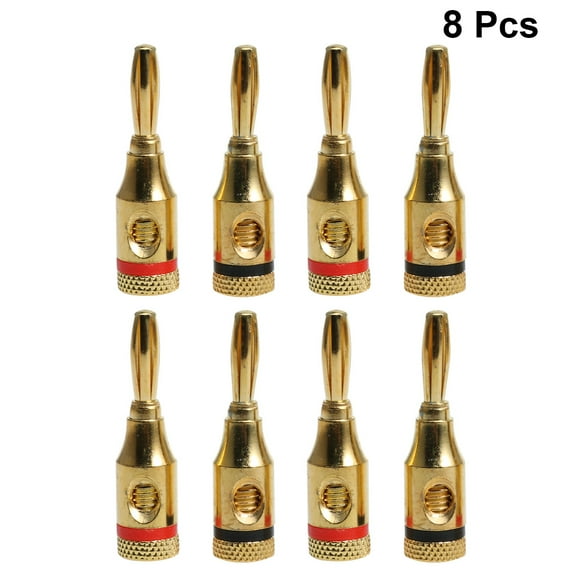 ORDDIART 8Pcs Gold Plated Banana Plug Connector Speaker Cable Wire Cylindrical Audio Enthusiasts
