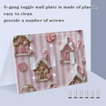 thumbnail image 3 of Yayeee Toggle Light Switch Wall Plate 2-Gang 4.56"x4.48" Decorative Outlet Cover, Pink Gingerbread Houses, 3 of 7