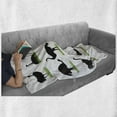 thumbnail image 6 of Ostrich Soft Flannel Fleece Throw Blanket, Silhouette of Wild Camel Bird Animal in the Zoo Grass Illustration, Cozy Plush for Indoor and Outdoor Use, 70" x 90", Fern Green White, by Ambesonne, 6 of 6