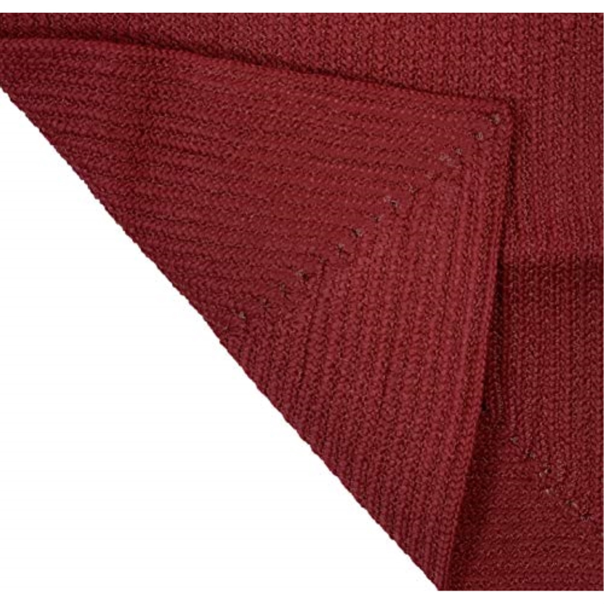 Better Trends 96" Octagonal Oval Brided Rug 100% Polypropylene Durable & Stain Resistant Reversible Indoor Area Utility Rug (Burgundy Solid) Alpine Solid Collection